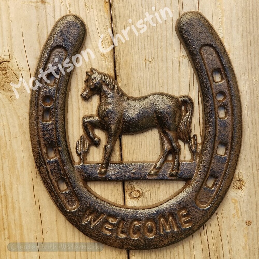 Horse Horseshoe Welcome Western Themed Wall Decor